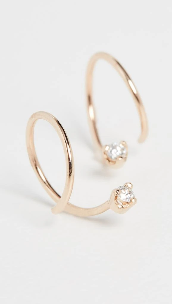 商品Zoe Chicco|14k 金加长涡纹贴耳耳环,价格¥3310,第3张图片详细描述