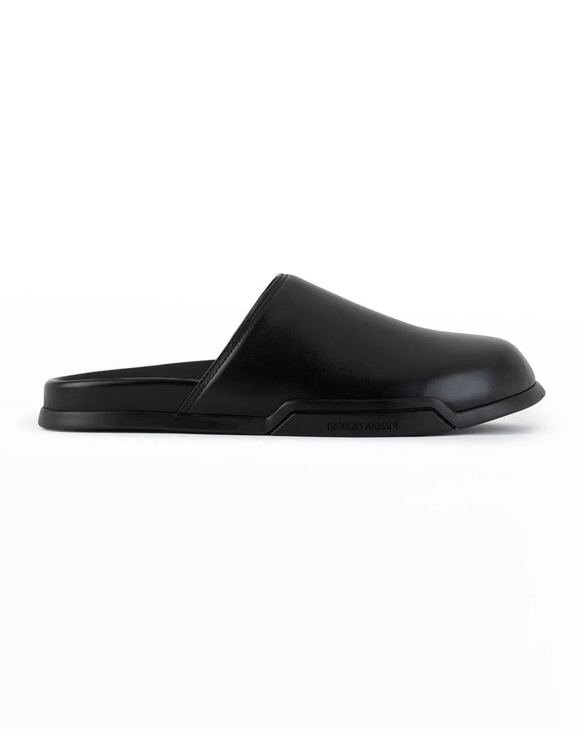 商品Giorgio Armani|Men's Tonal Leather Mule Slides,价格¥5380,第1张图片