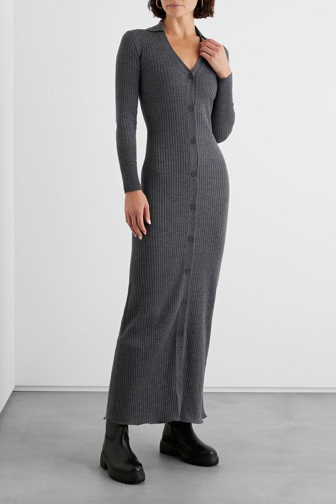 Meline ribbed merino wool maxi dress商品第2张图片规格展示