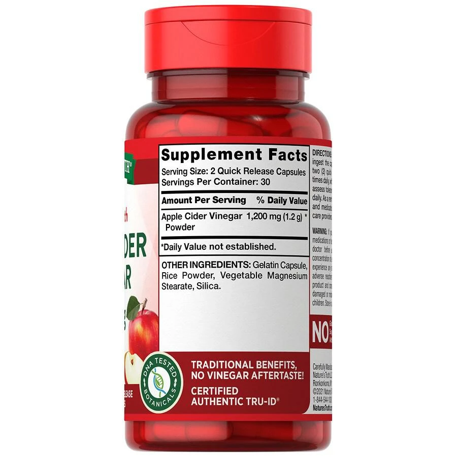 商品Nature's Truth|Apple Cider Vinegar Capsules,价格¥67,第3张图片详细描述