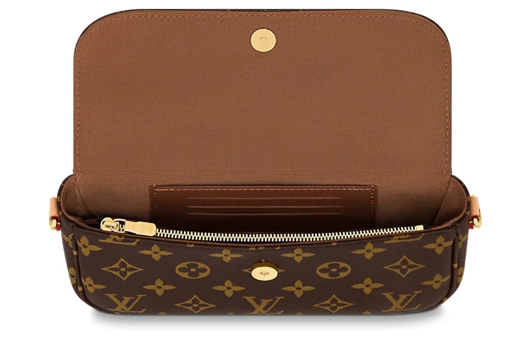 商品[国内直发] Louis Vuitton|IVY 经典老花印花链条 涂层帆布 法棍包腋下包手提单肩包 女款 棕色,价格¥16832,第5张图片详细描述