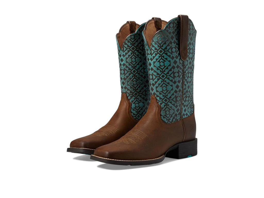 商品Ariat|Round Up Wide Square Toe Western Boots,价格¥1446,第1张图片