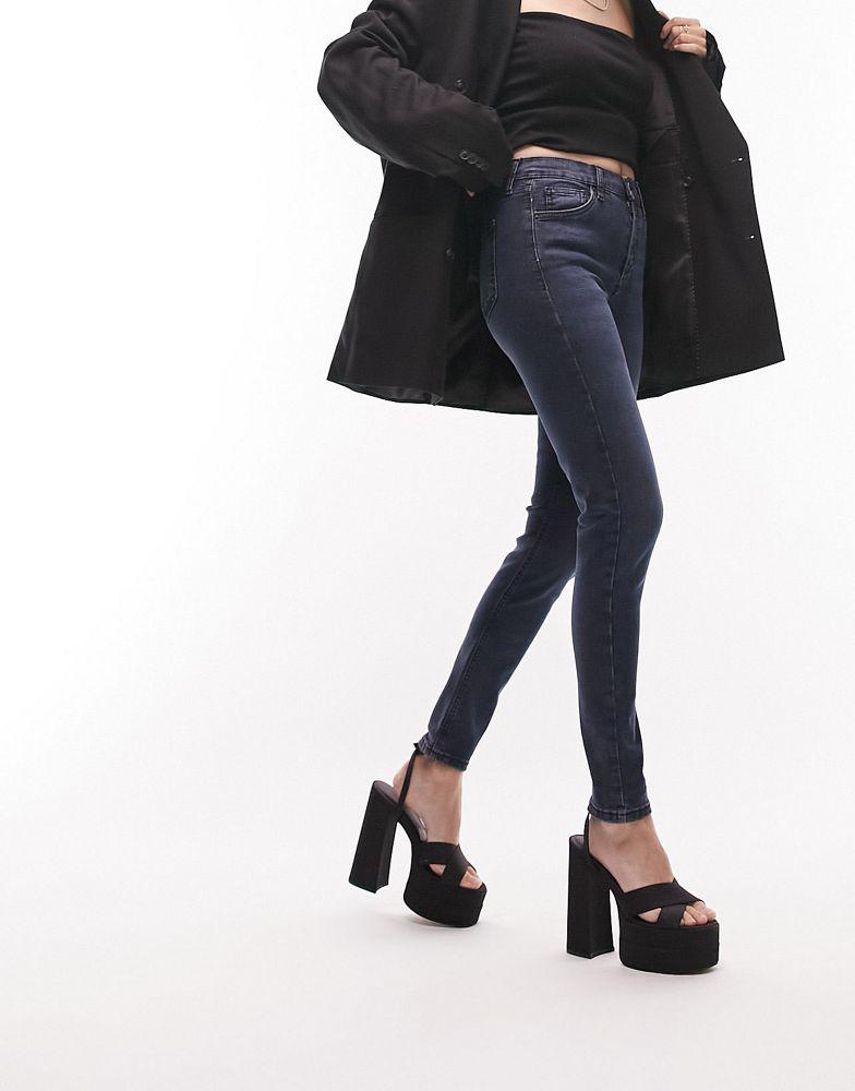 Topshop Jamie jeans in blue black商品第1张图片规格展示