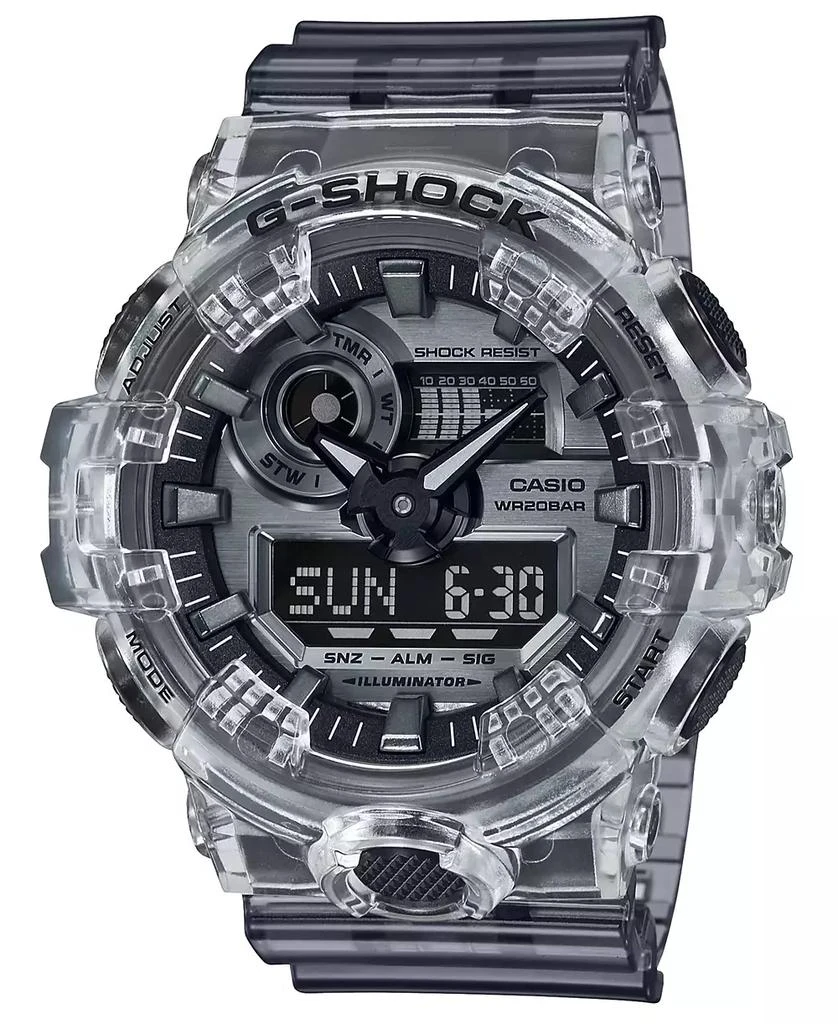 商品G-Shock|Men's Analog-Digital Skeleton Clear Resin Strap Watch 53.4mm腕表,价格¥890,第1张图片