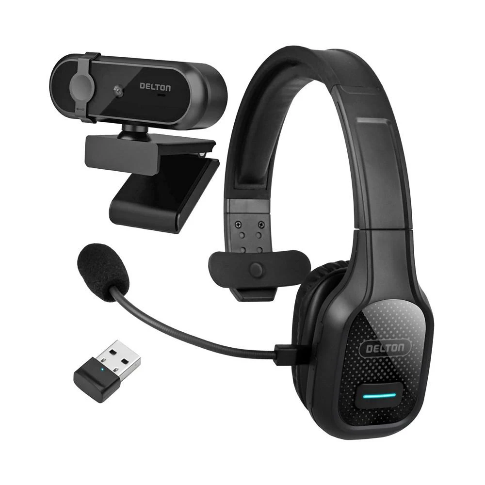 商品Delton|20X Professional Computer Headset w/ Auto Pairing USB Dongle and 1080p Webcam,价格¥524,第1张图片