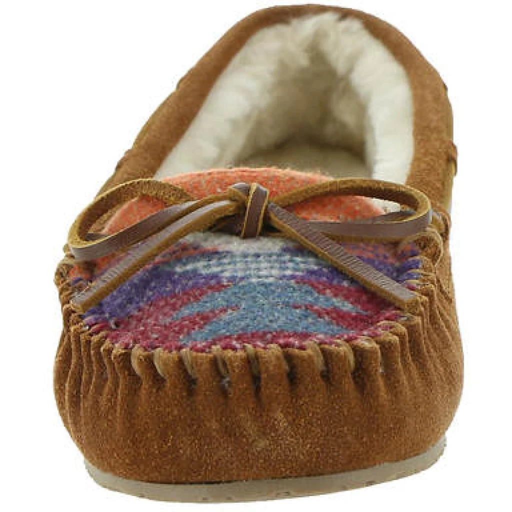 商品Minnetonka|Minnetonka Womens Lodge Trapper Leather Faux Fur Lined Moccasin Slippers,价格¥192,第3张图片详细描述