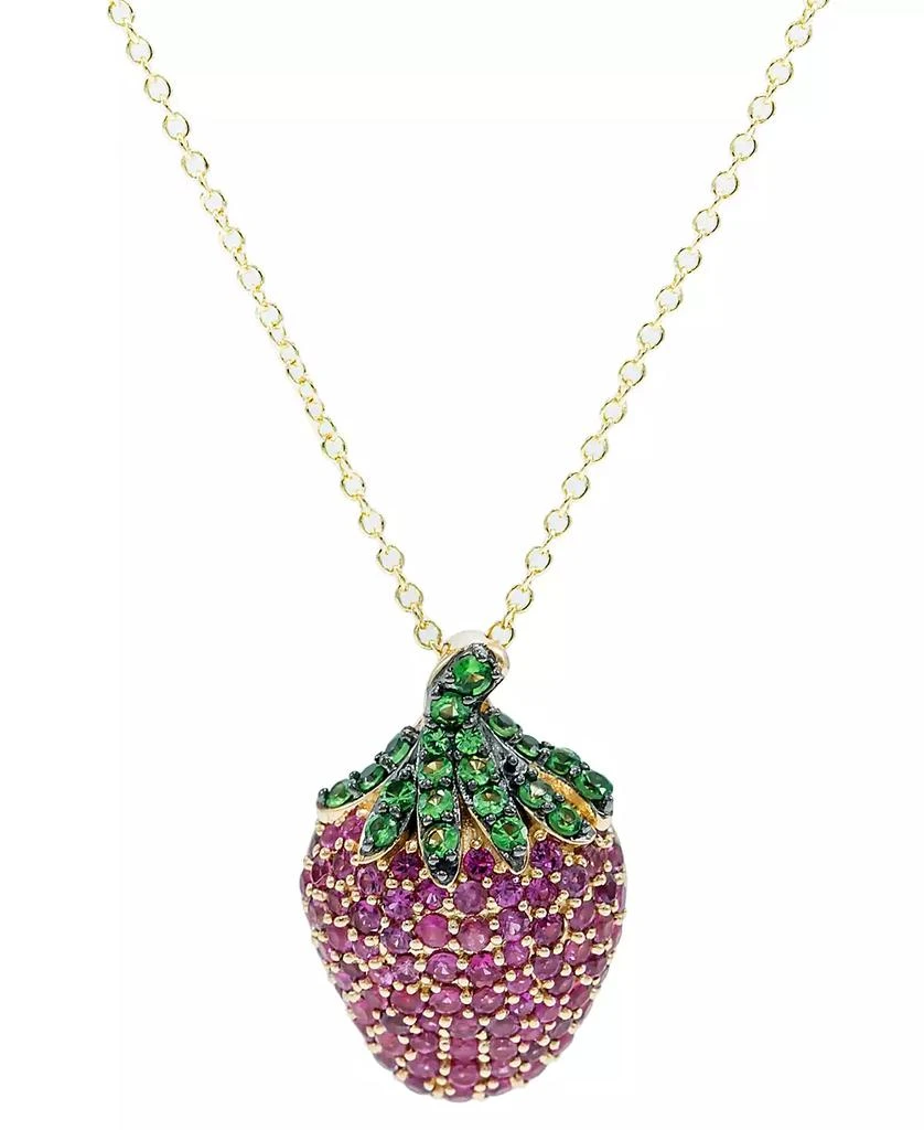 商品Macy's|Ruby (1-7/8 ct. t.w.), Tsavorite (5/8 ct. t.w.) Pink Sapphire (1/3ct t.w.) Pendant 14K Gold,价格¥10938,第1张图片