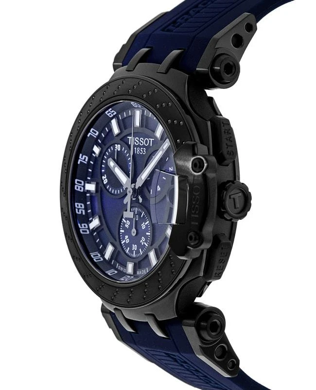 商品Tissot|Tissot T-Race Chronograph Blue Dial Blue Silicone Strap Men's Watch T115.417.37.041.00,价格¥3206,第3张图片详细描述