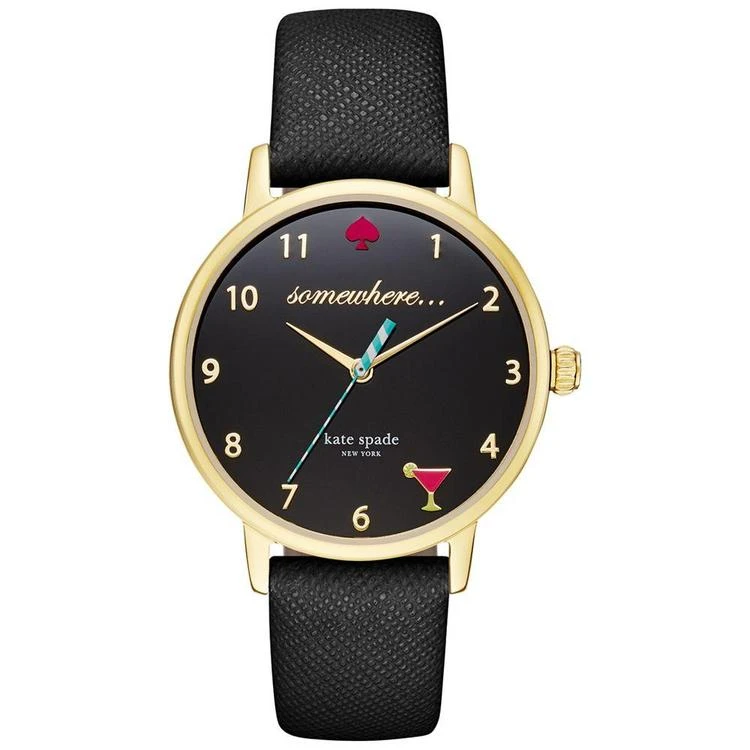 商品Kate Spade|Women's Black Leather Strap Watch 34mm KSW1039,价格¥1459,第1张图片