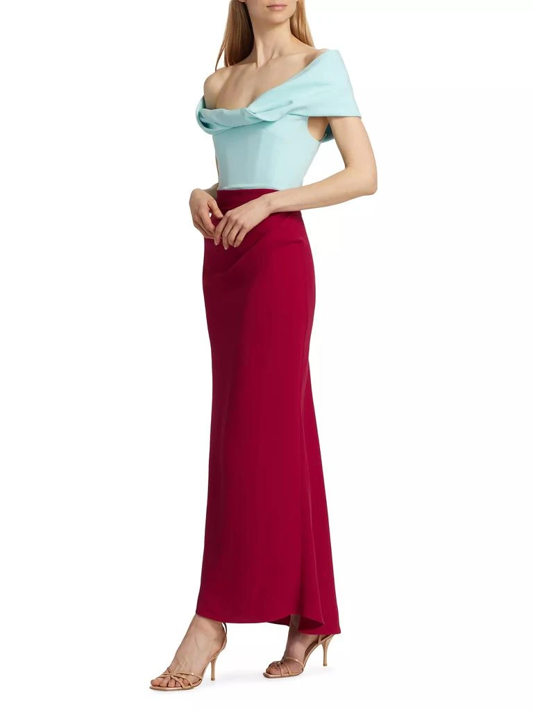 商品Rosie Assoulin|Colorblocked Double-Faced Silk Georgette Gown,价格¥7483,第4张图片详细描述