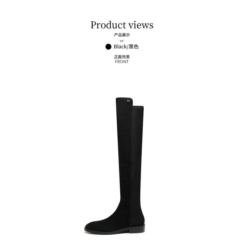 商品Stuart Weitzman|Stuart Weitzman秋冬新款靴子SW过膝靴Keelan 长筒靴—黑色 37码,价格¥4661,第2张图片详细描述