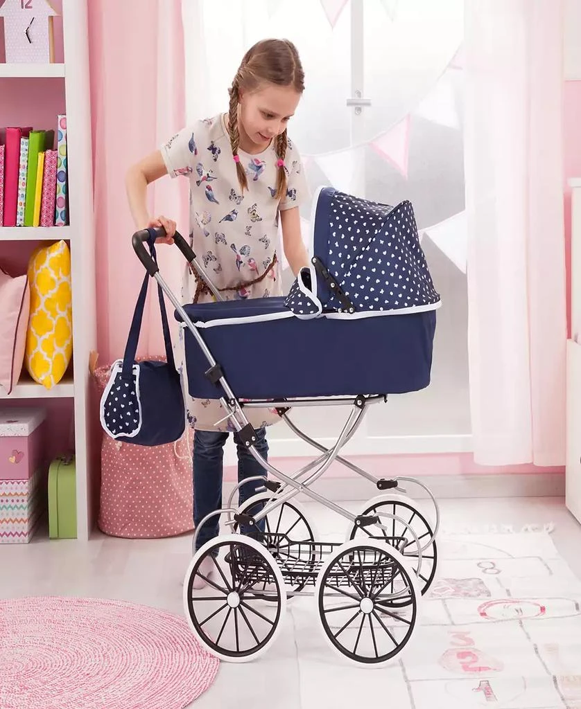 商品Bayer Design|Dolls Classic Blue White Deluxe Pram,价格¥449,第2张图片详细描述