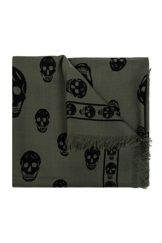 商品Alexander McQueen|Alexander McQueen Skull-Printed Fringed Scarf,价格¥1838,第1张图片