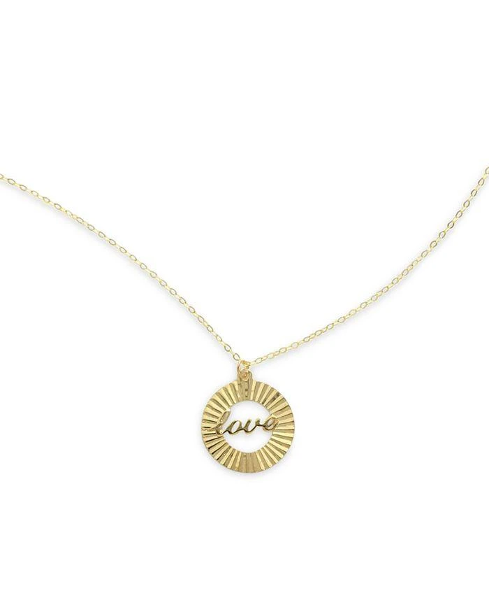 商品Bloomingdale's|LOVE Sunray Circle Pendant Necklace in 14K Yellow Gold,价格¥2093,第1张图片