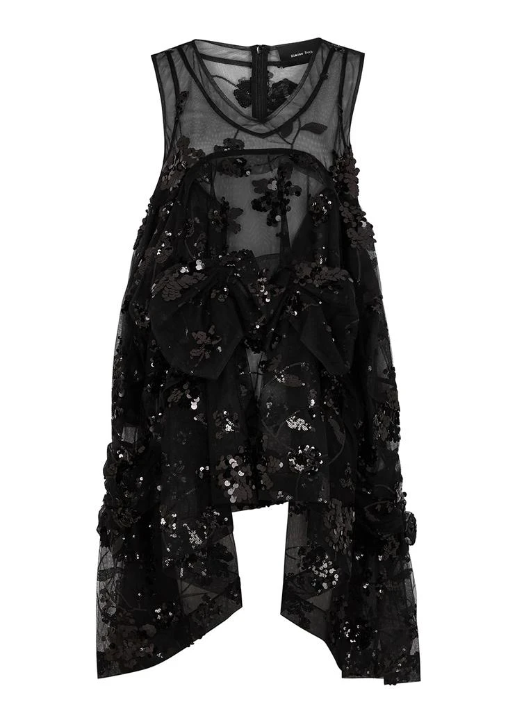 商品Simone Rocha|Black sequin-embellished gathered dress,价格¥7065,第1张图片