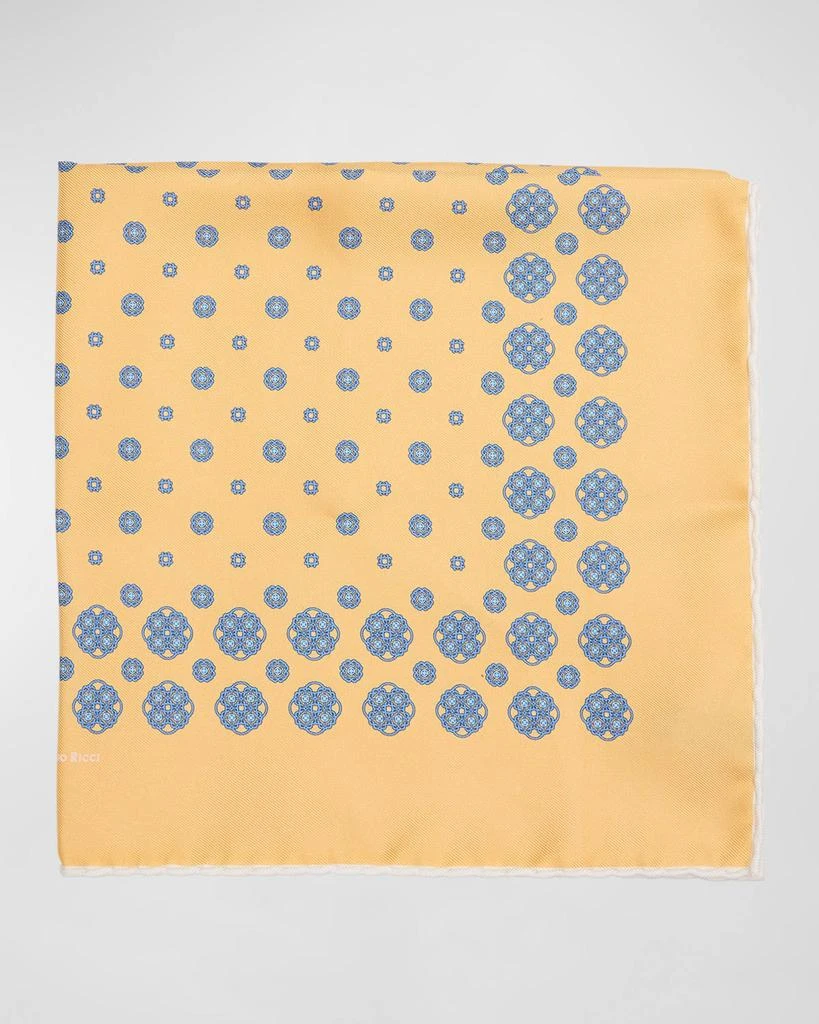 商品Stefano Ricci|Men's Silk Quatrefoil-Print Handkerchief,价格¥1943,第1张图片