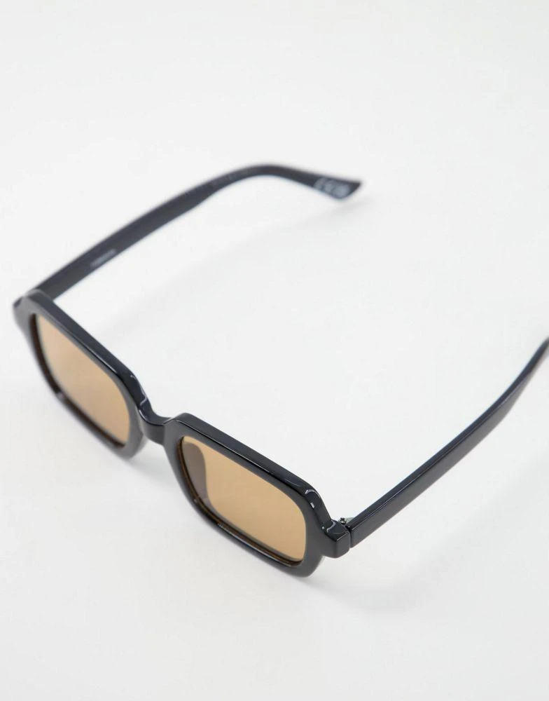 商品ASOS|ASOS DESIGN frame square sunglasses in black with brown lens - BLACK,价格¥76,第4张图片详细描述