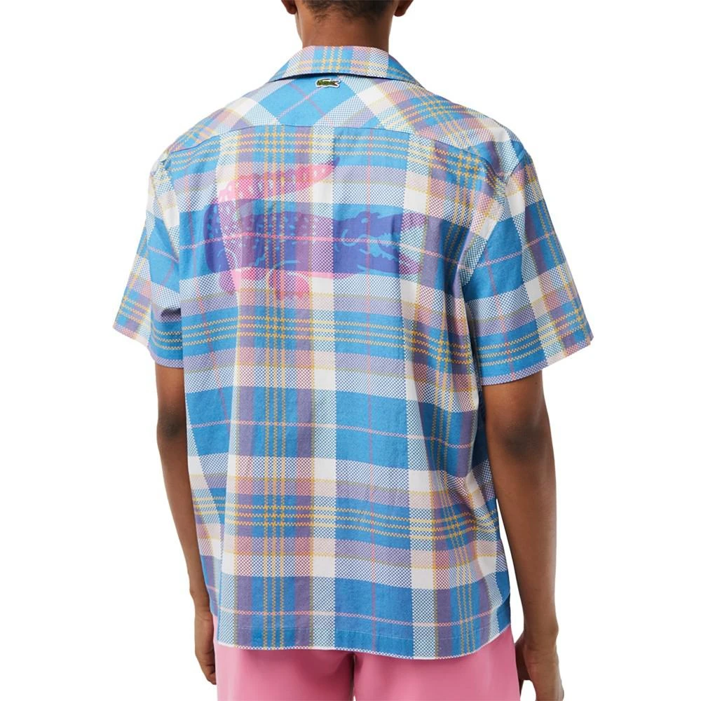 商品Lacoste|Men's Heritage Relaxed-Fit Short-Sleeve Plaid Shirt,价格¥592,第2张图片详细描述