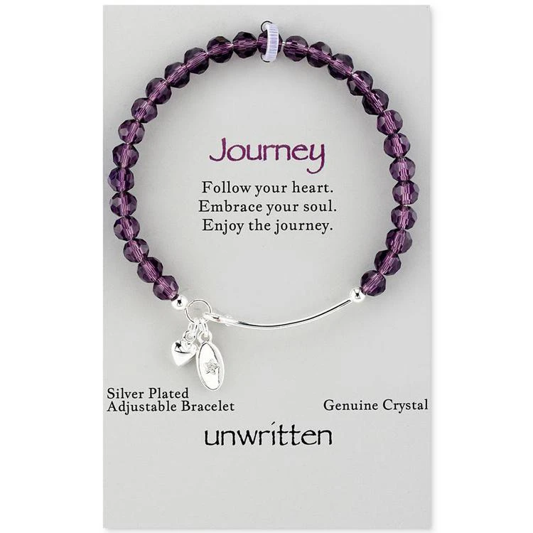 商品Unwritten|Crystal Bead Adjustable Bangle Bracelet in Silver-Plate,价格¥104,第1张图片