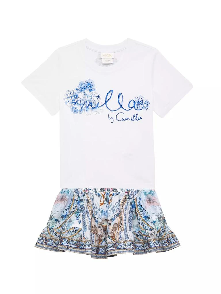 商品Camilla|Little Girl's &amp; Girl's Season Of The Siren Shirred Skirt,价格¥1486,第2张图片详细描述