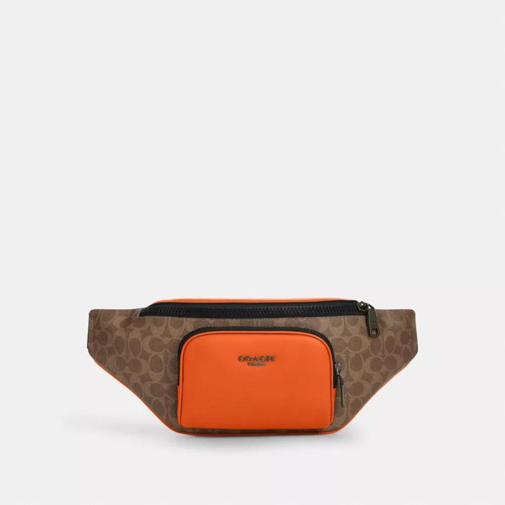 商品Coach|Racer Belt Bag In Colorblock Signature Canvas,价格¥974,第1张图片详细描述