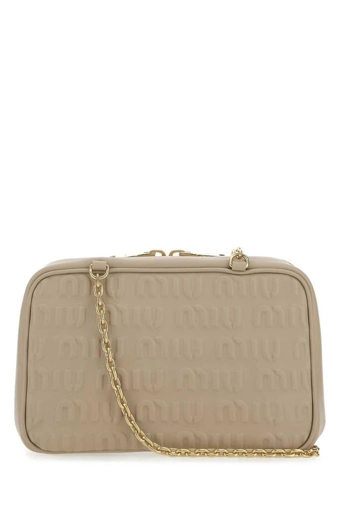 商品Miu Miu|Miu Miu Allover Logo Zipped Shoulder Bag,价格¥10413,第1张图片