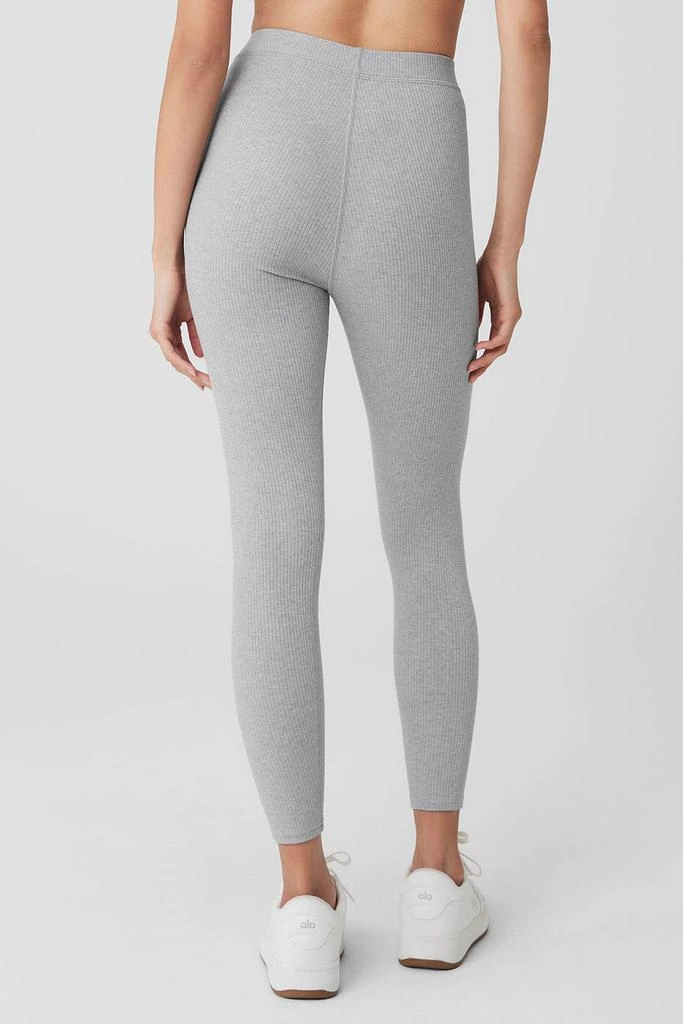 商品Alo|Ribbed High-Waist 7/8 Blissful Legging - Athletic Heather Grey,价格¥753,第2张图片详细描述