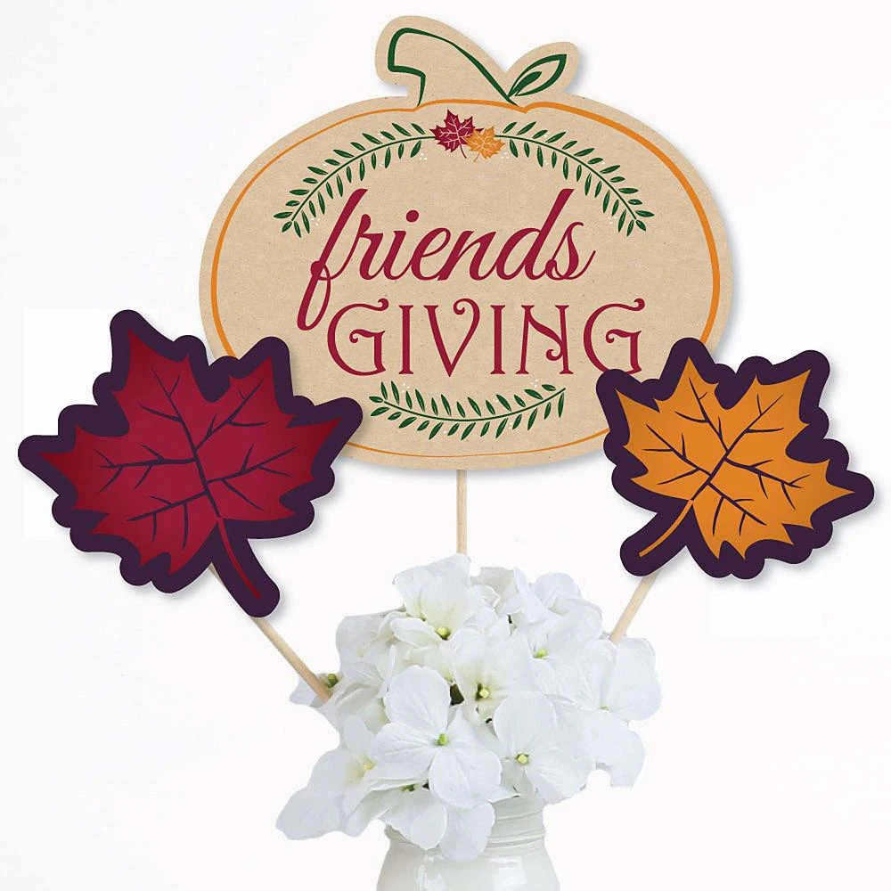 商品Big Dot of Happiness|Friends Thanksgiving Feast - Friendsgiving Centerpiece Table Toppers - 15 Ct,价格¥127,第3张图片详细描述