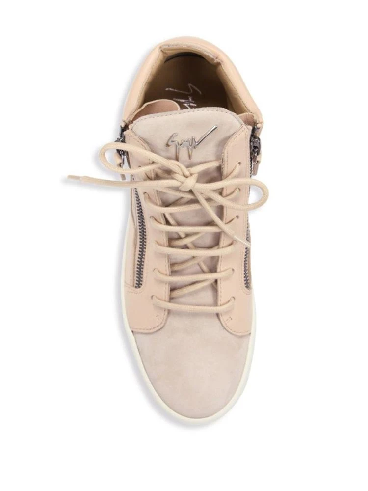 商品Giuseppe Zanotti|Breks Calf Leather Mid-Top Sneakers,价格¥2085,第4张图片详细描述