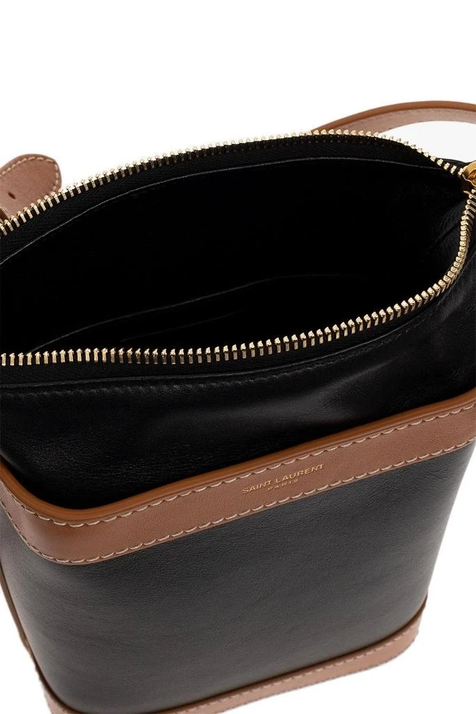 商品Yves Saint Laurent|Saint Laurent Two-Tone Zipped Bucket Bag,价格¥8174,第4张图片详细描述