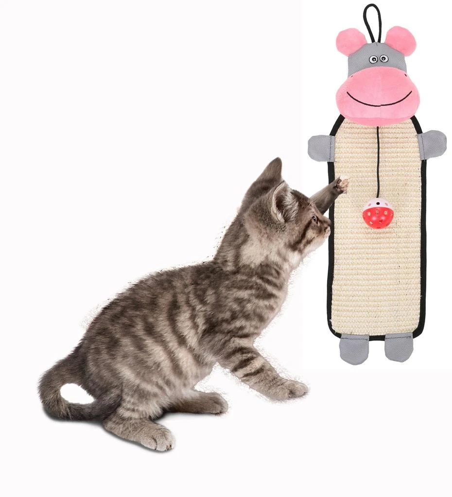 商品Pet Life|'Paw-Pleasant' Hanging Sisal & Jute Carpet Kitty Cat Scratcher with Toy,价格¥95,第5张图片详细描述