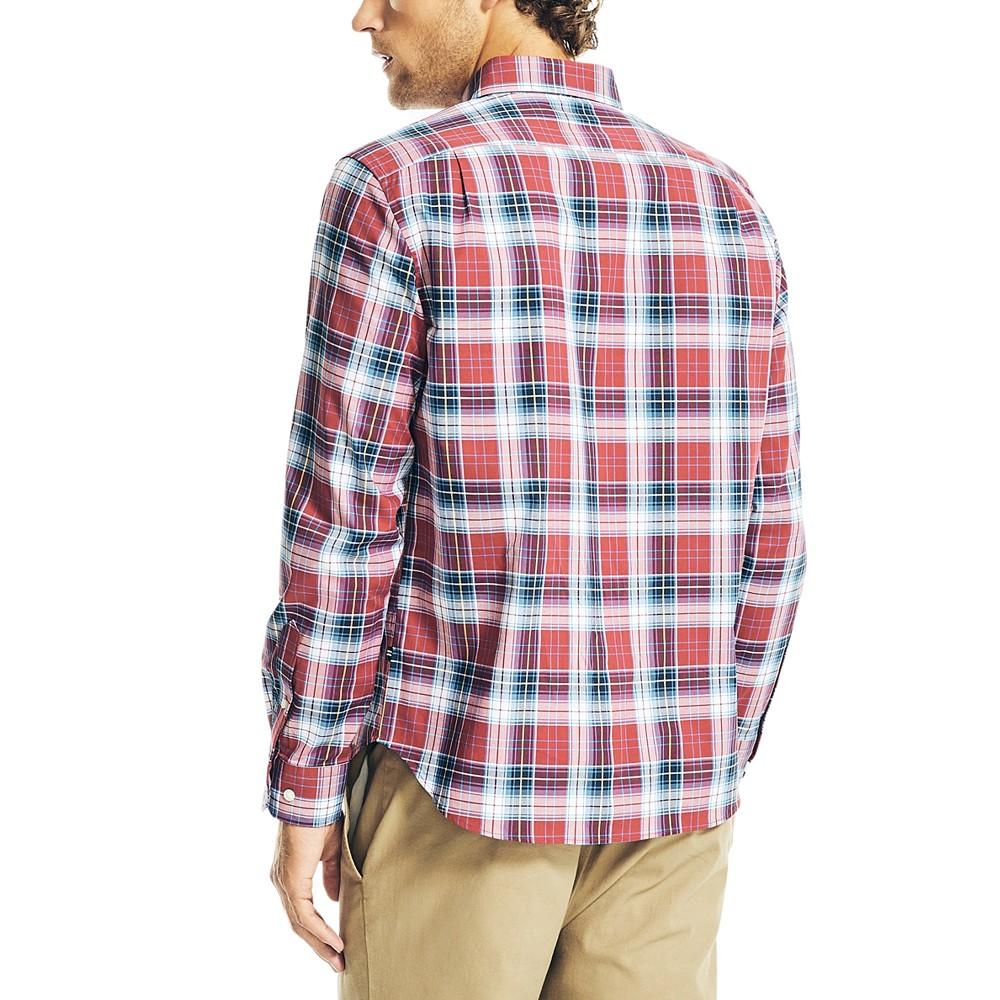 Men's Classic-Fit Long-Sleeve Stretch Plaid Shirt商品第2张图片规格展示