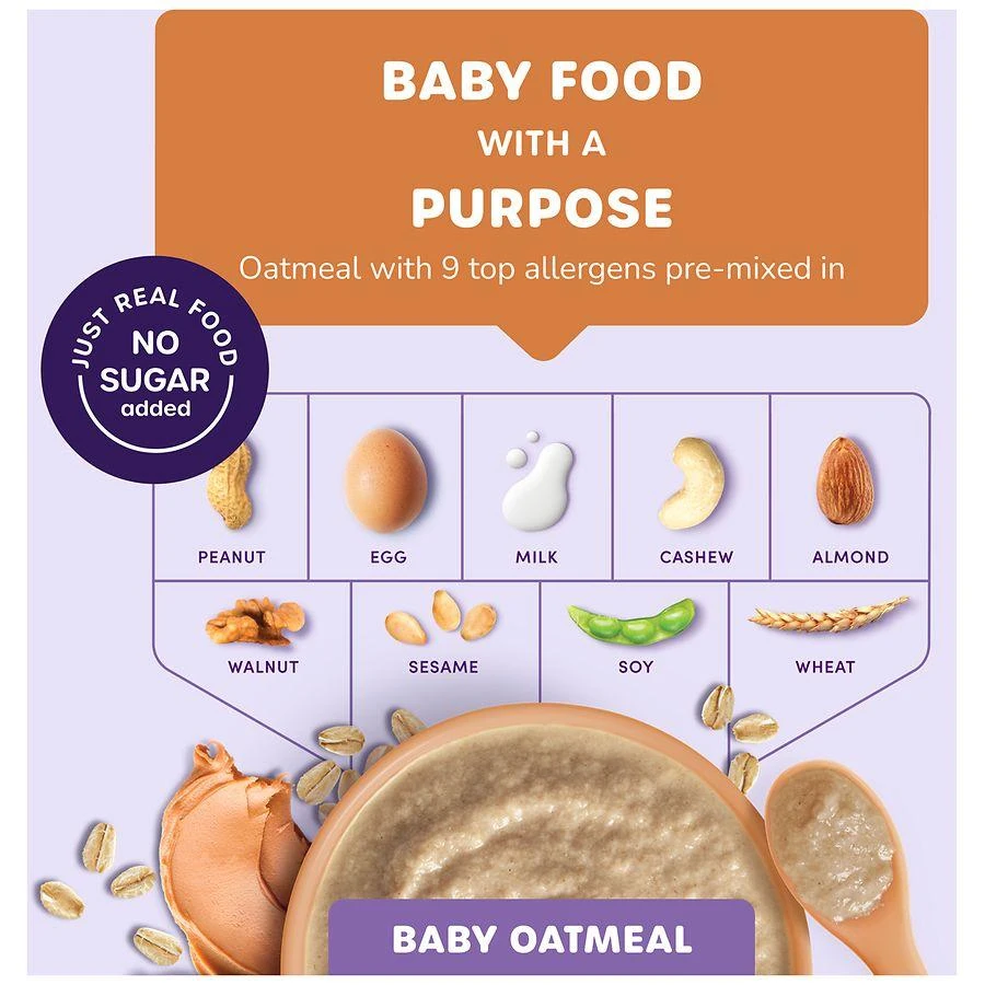 商品Ready, Set, Food!|Organic Baby Oatmeal, Peanut Butter,价格¥79,第3张图片详细描述