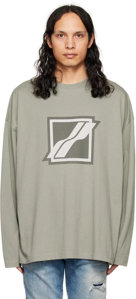 商品We11done|Khaki Bonded Long Sleeve T-Shirt,价格¥613,第1张图片