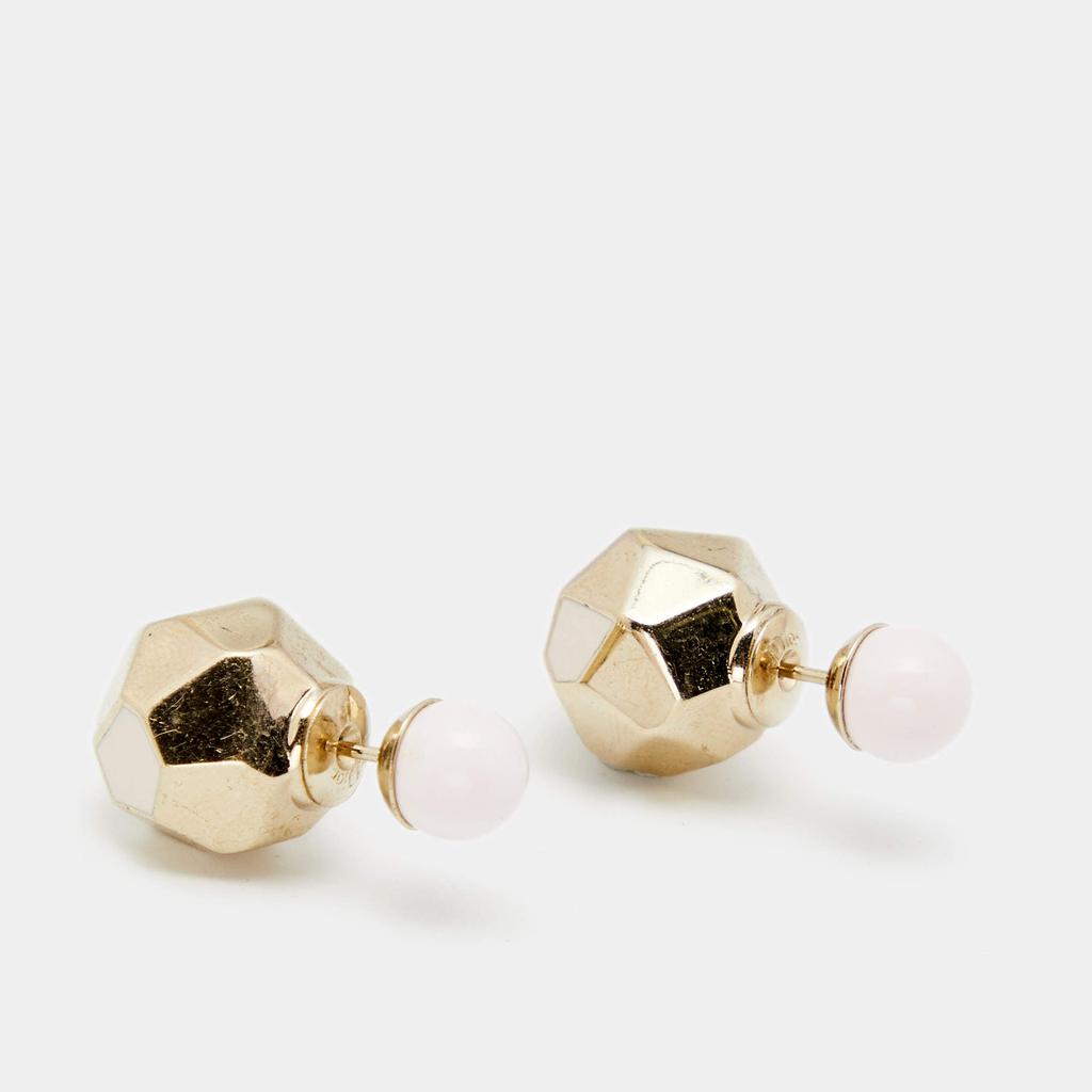 Dior Mise En Dior Tribales Enamel Resin Gold Tone Stud Earrings商品第2张图片规格展示
