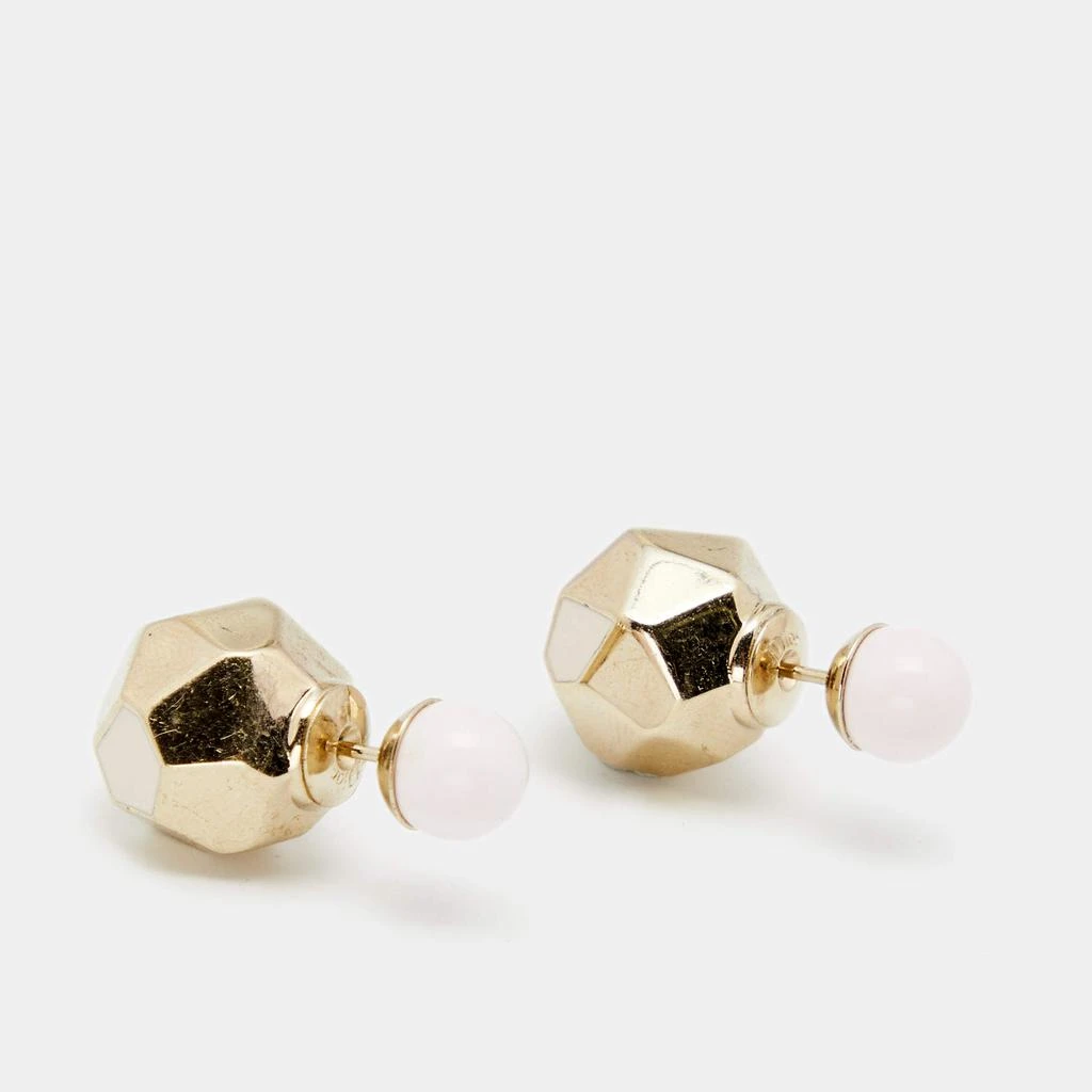 商品[二手商品] Dior|Dior Mise En Dior Tribales Enamel Resin Gold Tone Stud Earrings,价格¥2587,第2张图片详细描述