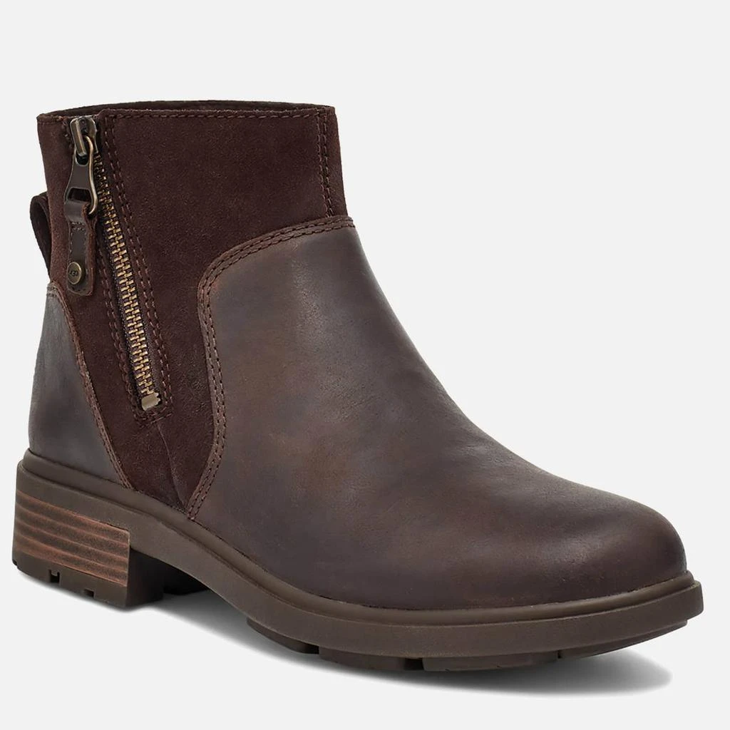 商品UGG|UGG Women's Harrison Zip Waterproof Leather Ankle Boots - Stout,价格¥648,第2张图片详细描述