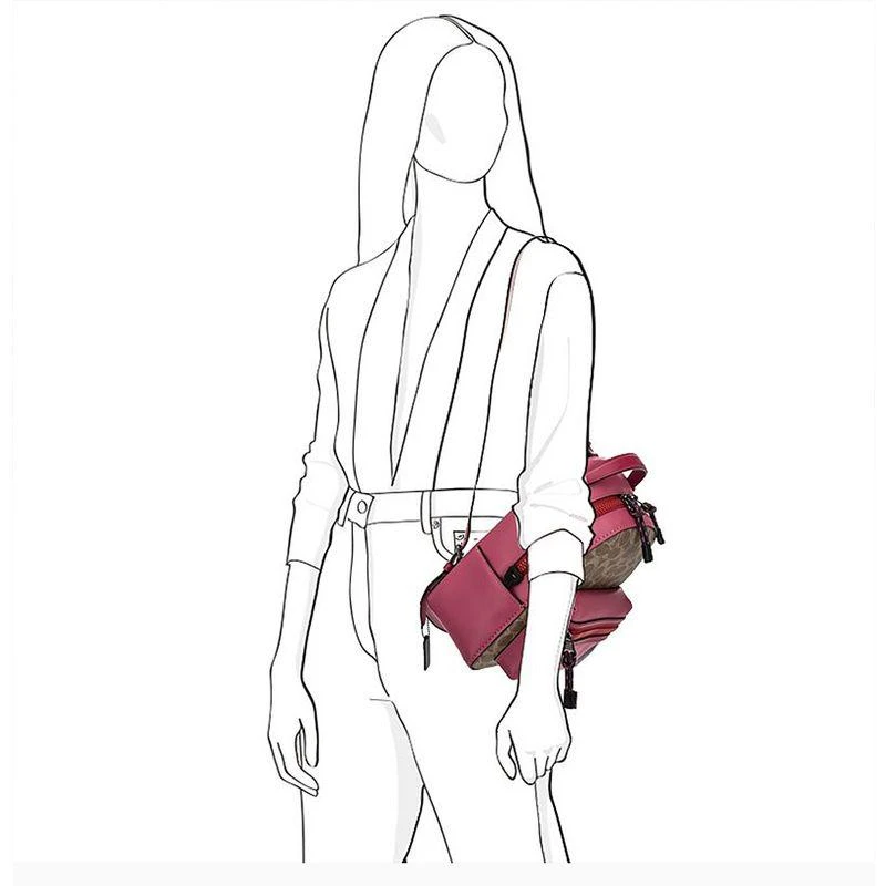 商品Coach|香港直邮COACH蔻驰专柜款女士拼色印花涂层帆布配皮双肩背包,价格¥3872,第13张图片详细描述