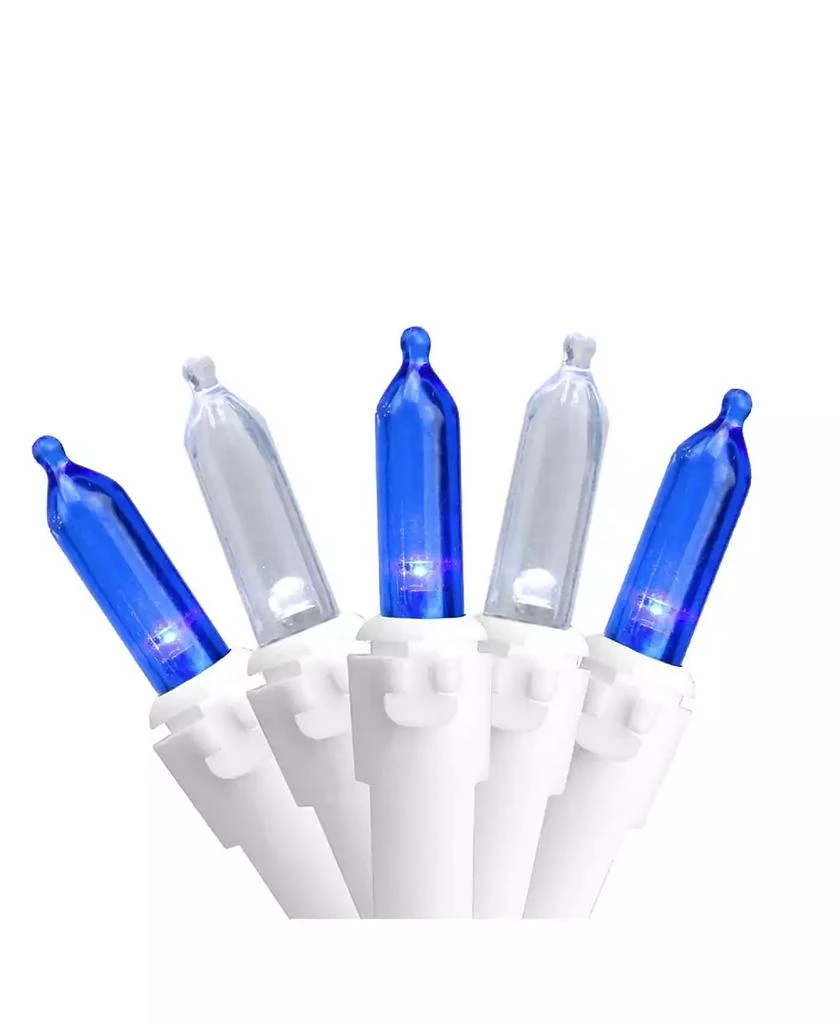 商品Northlight|Set of 100 Blue Pure White LED Mini Christmas Lights 4" Spacing - White Wire,价格¥178,第1张图片