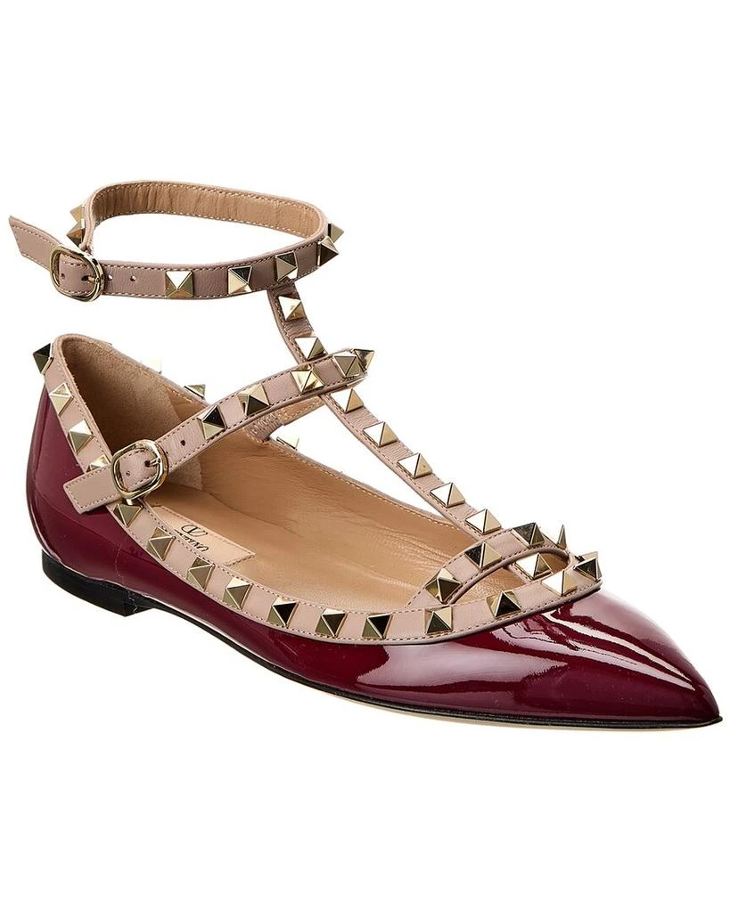 商品Valentino|Valentino Rockstud Caged Patent Flat,价格¥3854,第1张图片