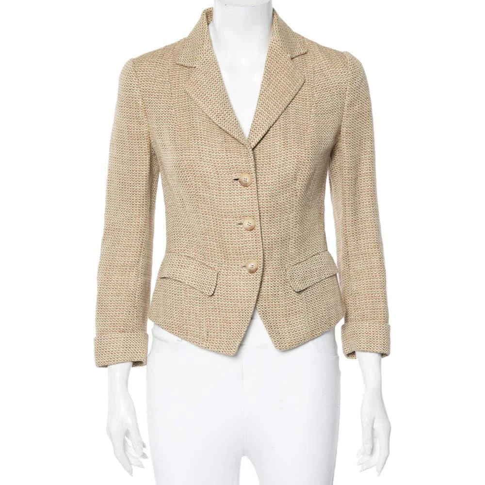 商品[二手商品] Ralph Lauren|Ralph Lauren Cream Linen & Wool Textured Blazer S,价格¥3547,第1张图片