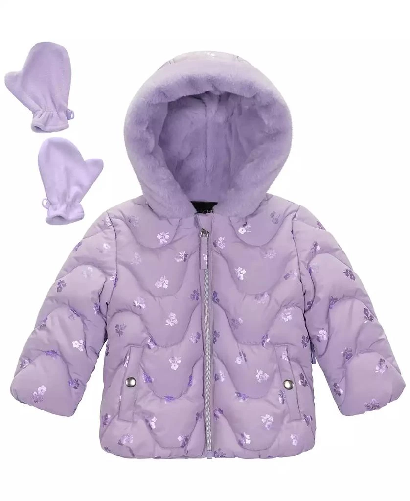 商品S Rothschild & CO|Baby Girls 2-Piece Print Wave Jacket and Mittens Set,价格¥228,第1张图片