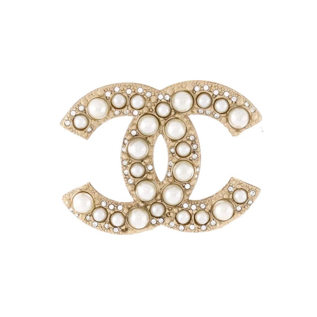 商品[二手商品] Chanel|CC Brooch Metal with Crystals and Faux Pearls,价格¥5985,第1张图片