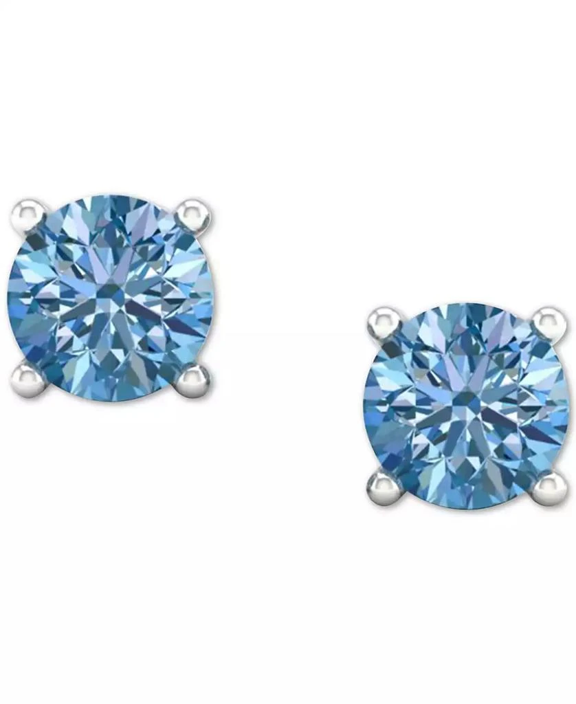 商品Forever Grown Diamonds|Lab-Created Blue Diamond Solitaire Stud Earrings (1/2 ct. t.w.) in Sterling Silver,价格¥7474,第3张图片详细描述