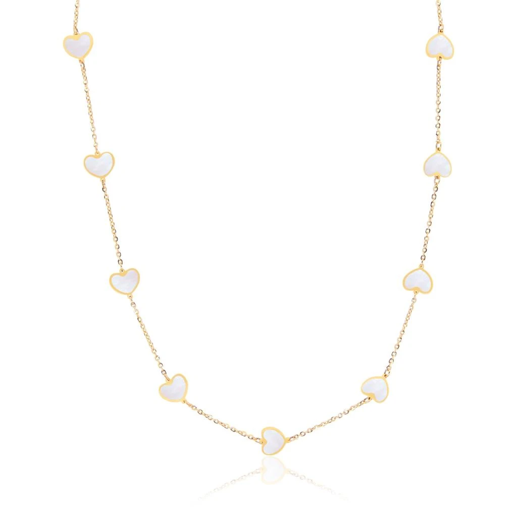 商品The Lovery|Mother of Pearl Heart Station Necklace,价格¥3479,第1张图片