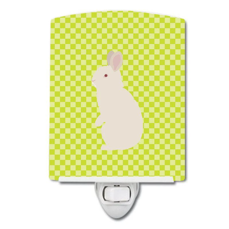 商品Caroline's Treasures|New Zealand White Rabbit Green Ceramic Night Light,价格¥204,第1张图片