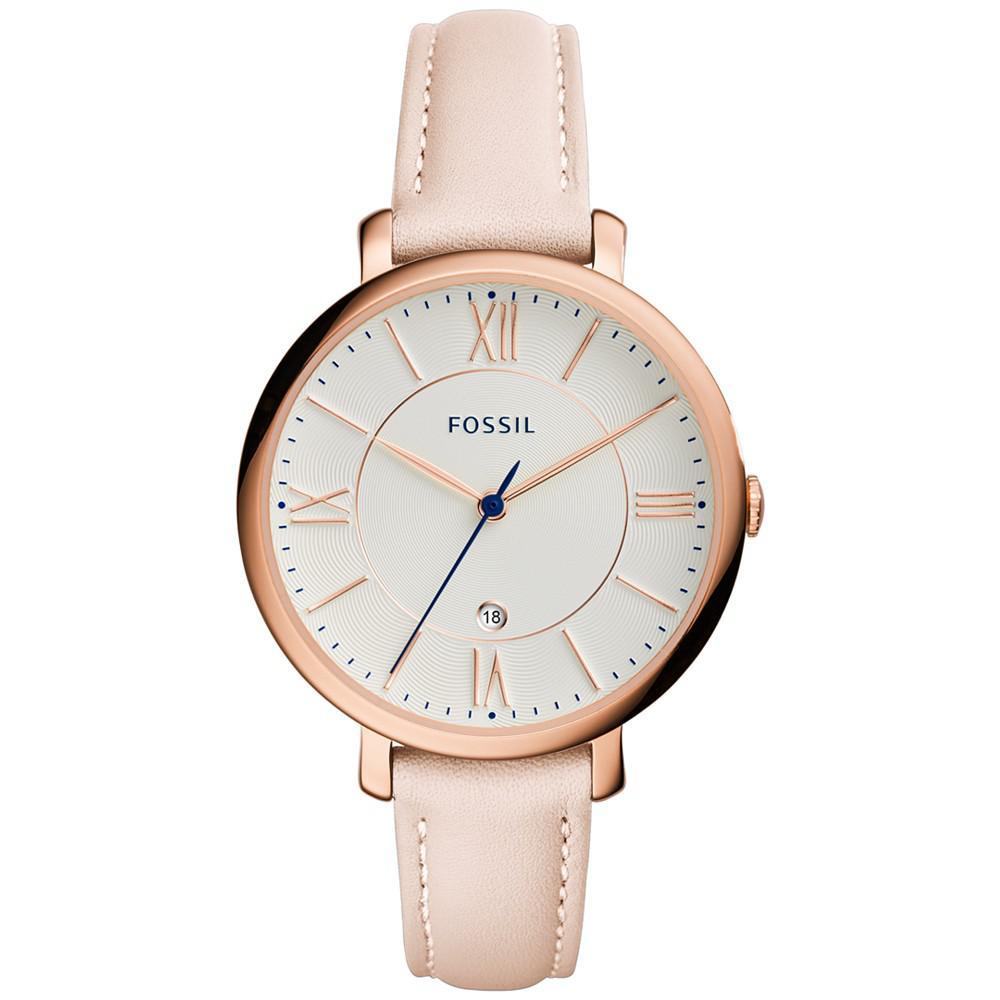 商品Fossil|Fossil Women's Jacqueline Blush Leather Strap Watch 36mm ES3988 女士真皮腕表,价格¥617,第1张图片