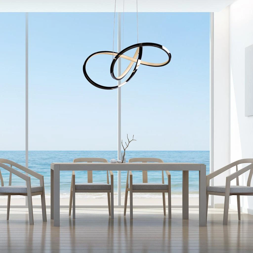 商品Finesse Decor|Knotted LED Dimmable Chandelier // Chrome,价格¥4152,第2张图片详细描述