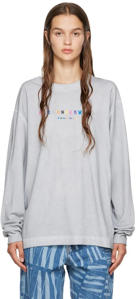 商品Alexander Wang|Gray Colorful Long Sleeve T-Shirt,价格¥1611,第1张图片