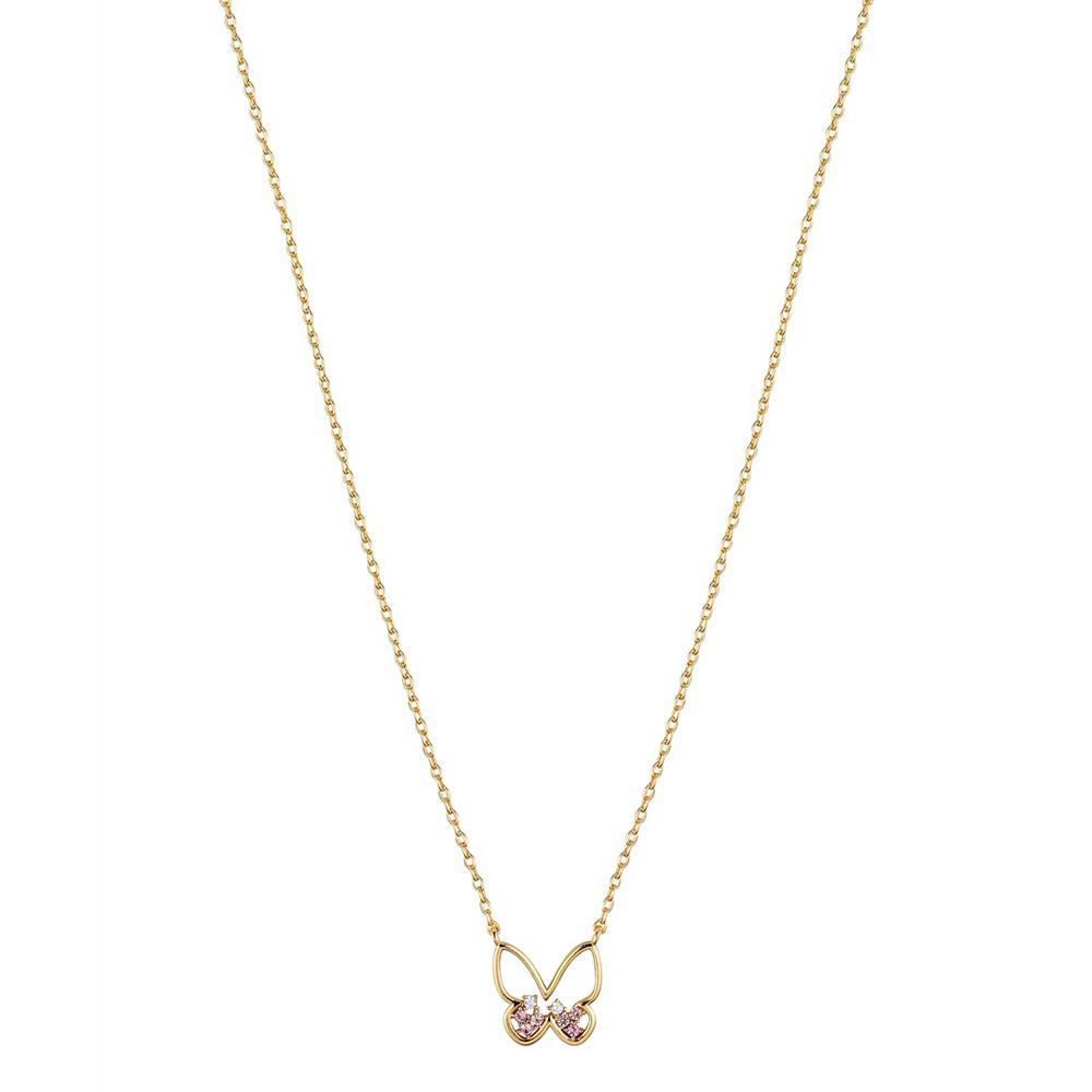 商品Unwritten|14k Gold Plated Multi Colored Cubic Zirconia Butterfly Necklace,价格¥194,第1张图片